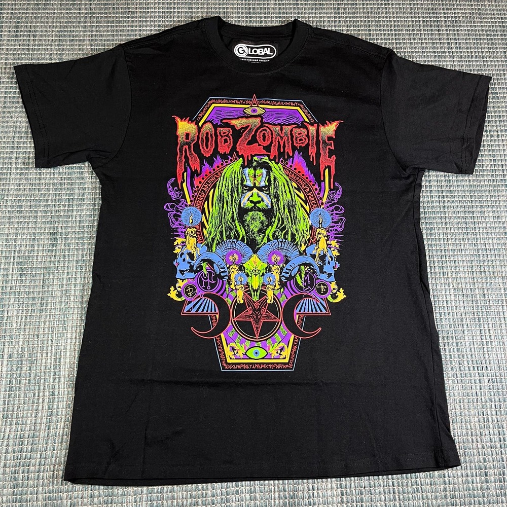 Global Rob Zombie Freaks‎ On Black T shirt Sz L New